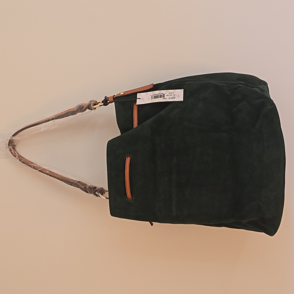 Dooney & Bourke Green Suede Bucket Bag - Picture 10 of 16